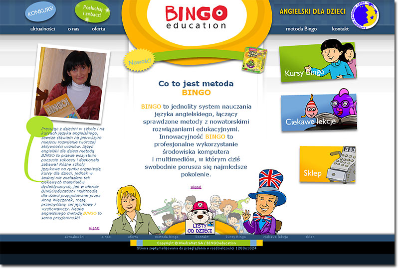 NAUKA ANGIELSKIEGO,multimedia dla dzieci,BINGO,angielski dla dzieci,szkoy jzykowe,kursy dla dzieci